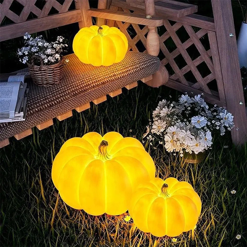 Sculptural Pumpkin Light Fixture | Hardwired Installation | Solar-Capable | NIB